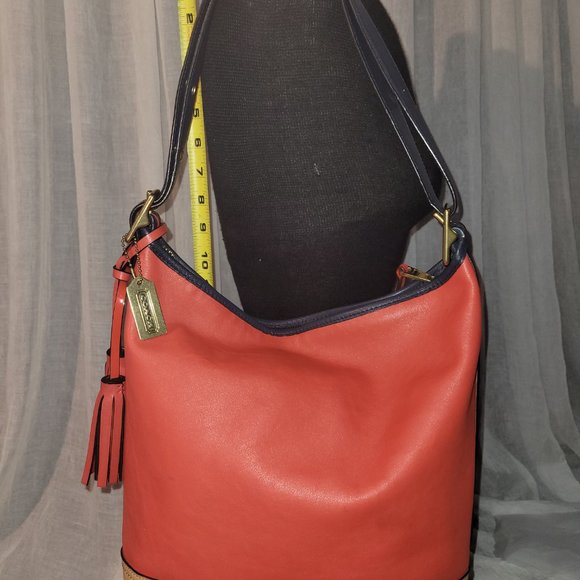 Coach Color Block Shoulder Bag Pre-Loved - Red Navy Tan - Picture 5 of 6